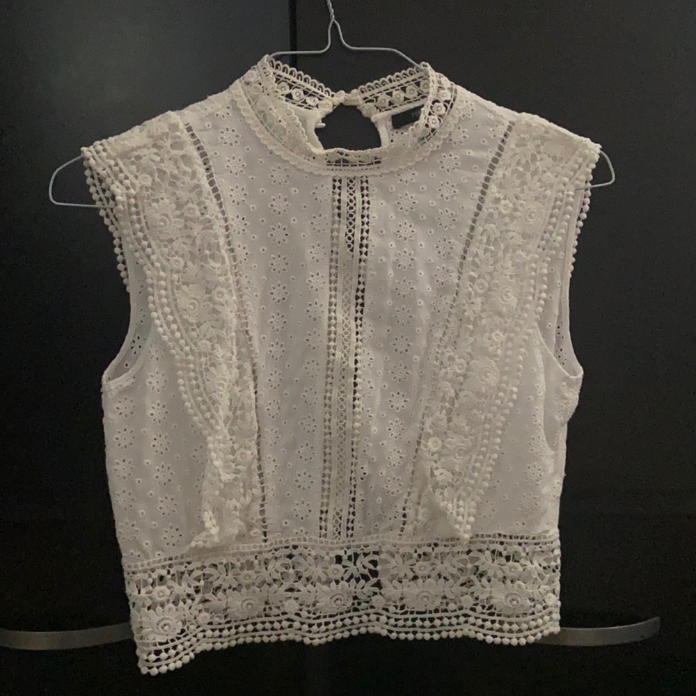 Lace panel shirt